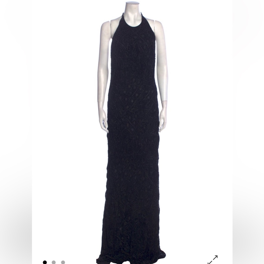 🎼 Carmen Marc Valvo Halterneck Long Dress Sz XXL